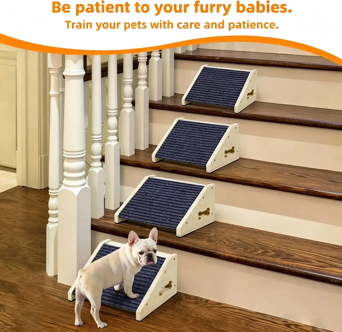 Wooden Dog Stairs Dog Ramps Small Dogs Pets Anti-skid Steps Bed Pet Ramp Pet Stairs for High Bed Sofa Older Cats Dogs