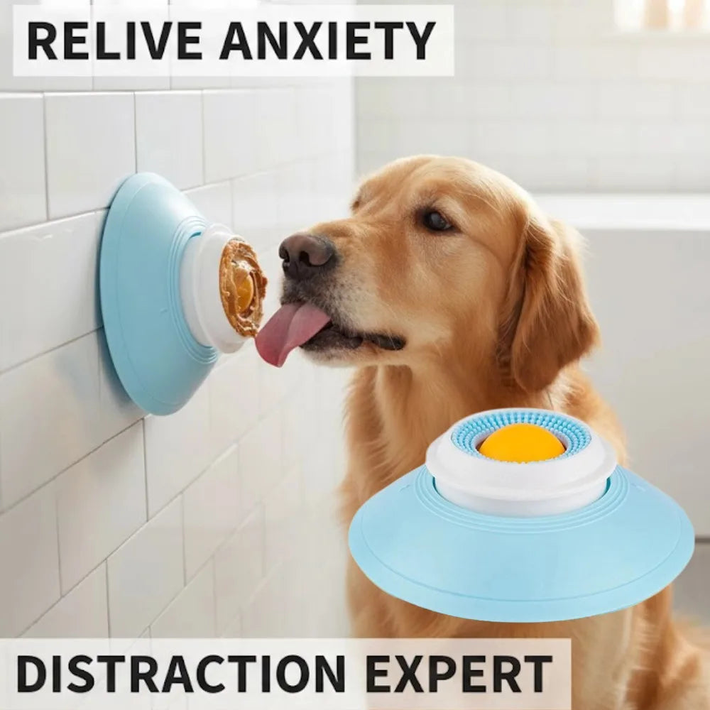 Dog Lick Ball Toy for Dog Cat Food Calming Enrichment Toy for Bathing Grooming Anxiety Relief Lick Mat